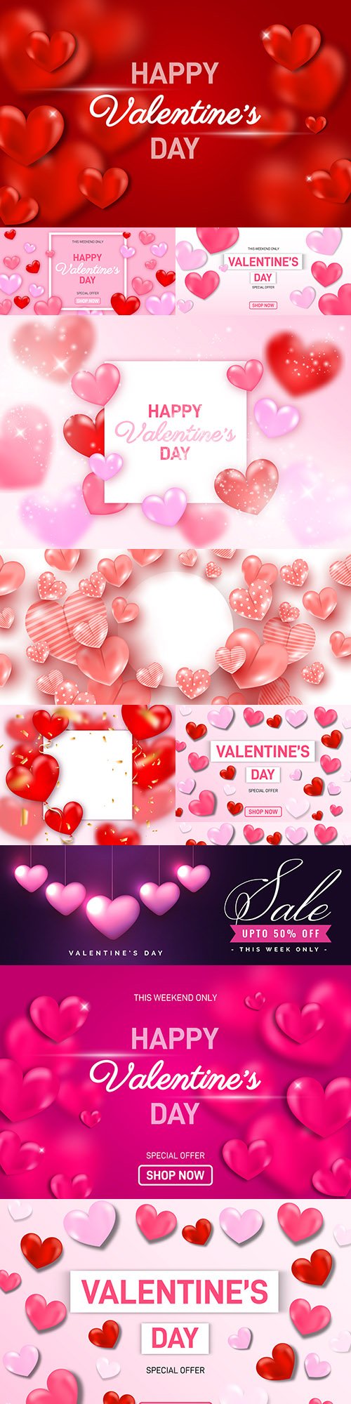 Happy Valentine's Day romantic decorative illustrations 49
