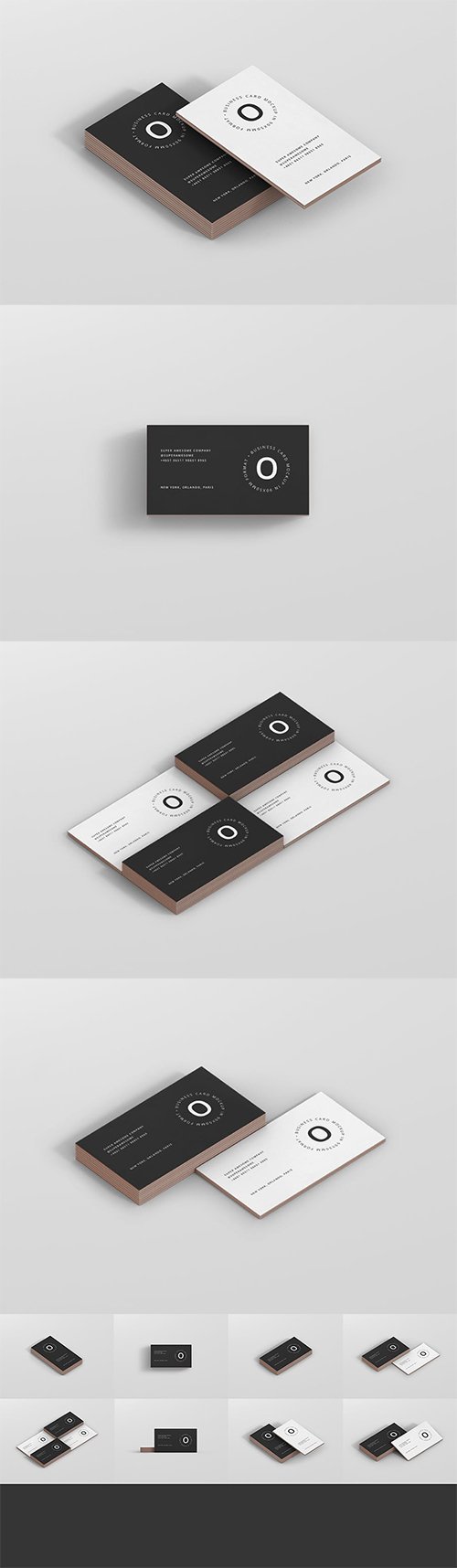 Business Card Stack Mockup 90x50 Format
