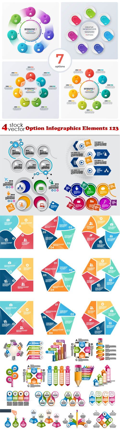 Vectors - Option Infographics Elements 123