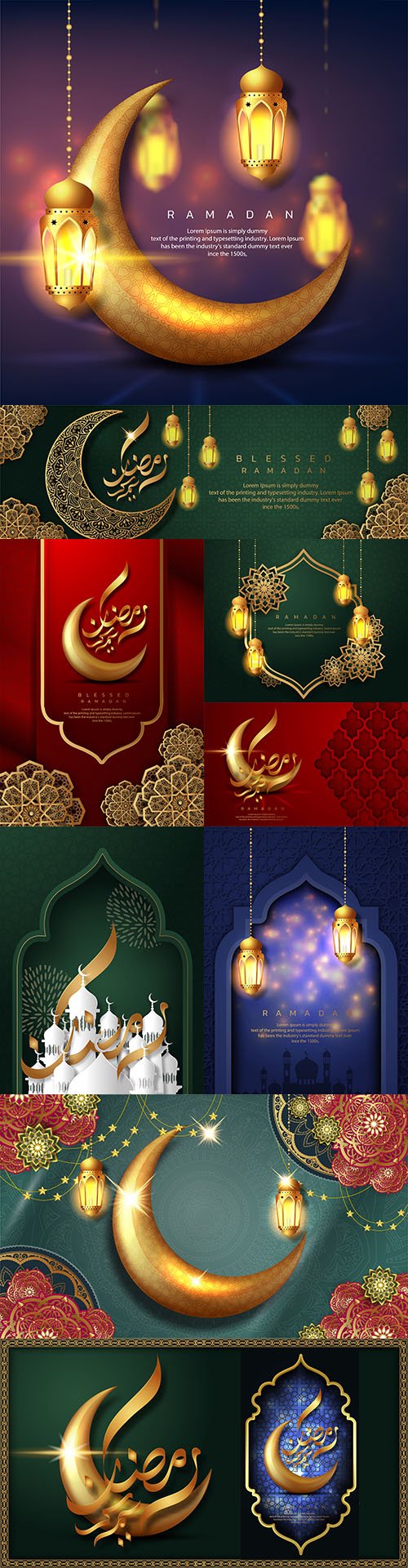 Ramadan Kareem Arab calligraphy design illustrations 19