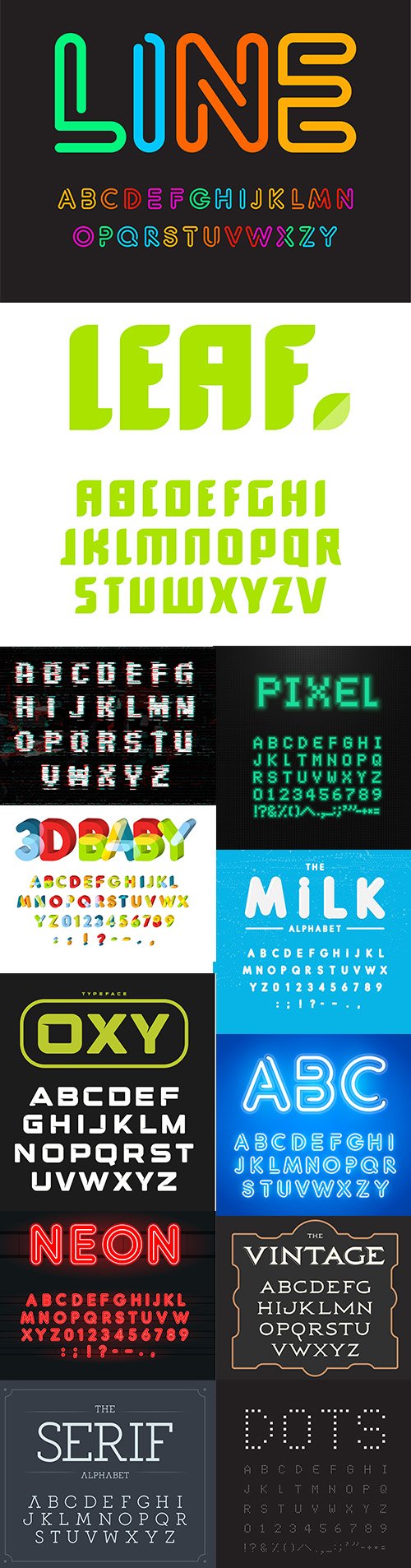 Modern Creative Latin Alphabet Pack