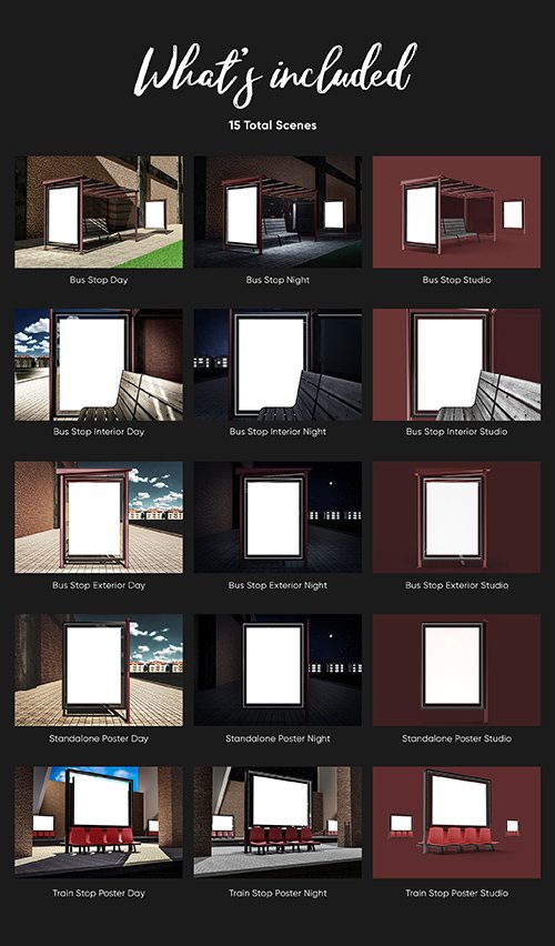 Bus Stop Poster Design Mockup