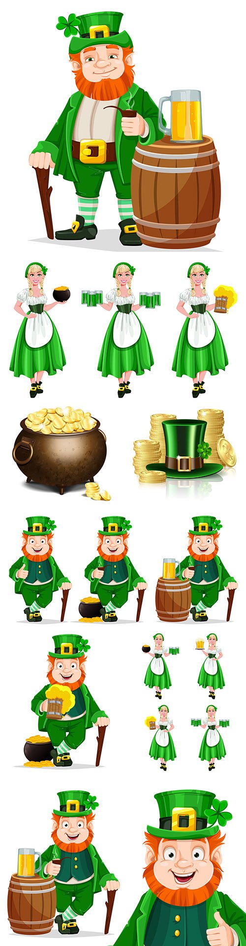 St. Patrick's Day party design vector illustrations 9