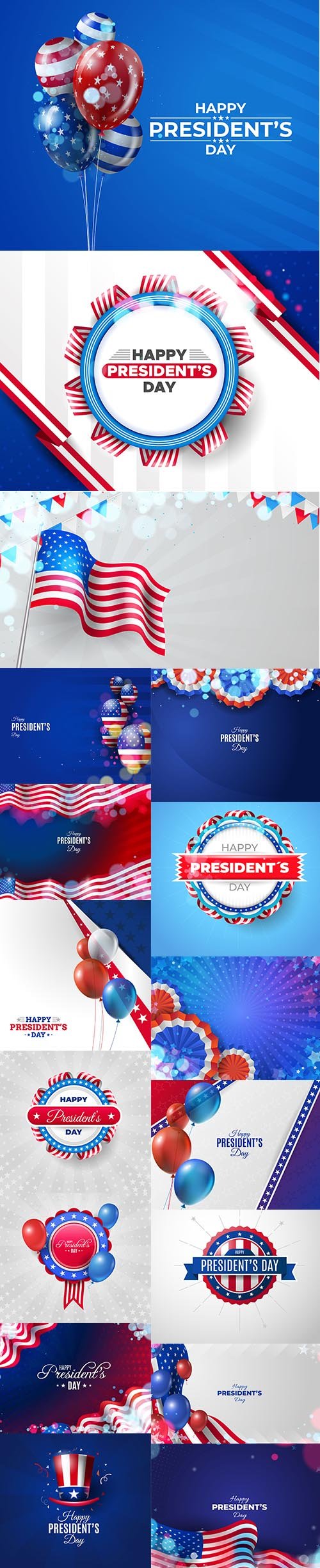 USA Presidents Day Premium Illustrations Set