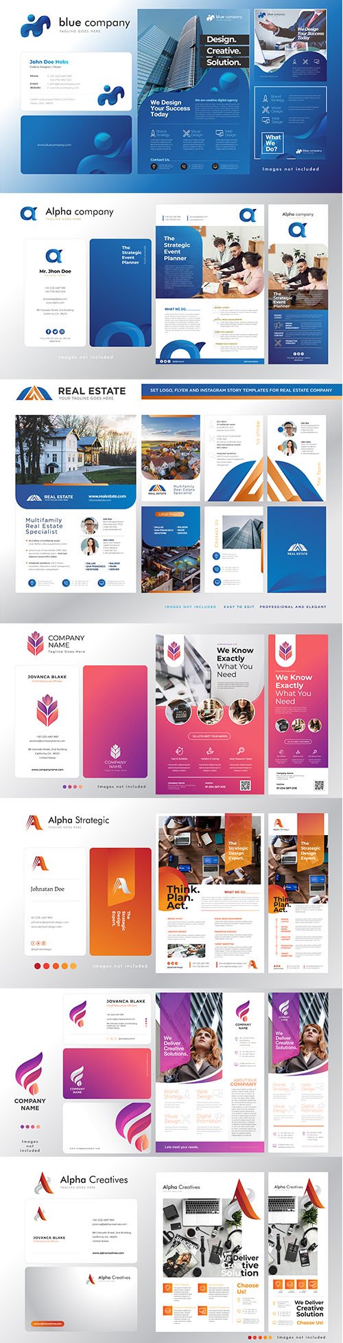 Corporate Logo, Business Card, Flyer and Banner Template