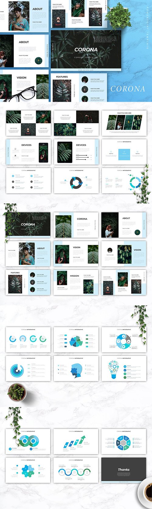 CORONA - Creative Powerpoint, Keynote and Google Slides Templates