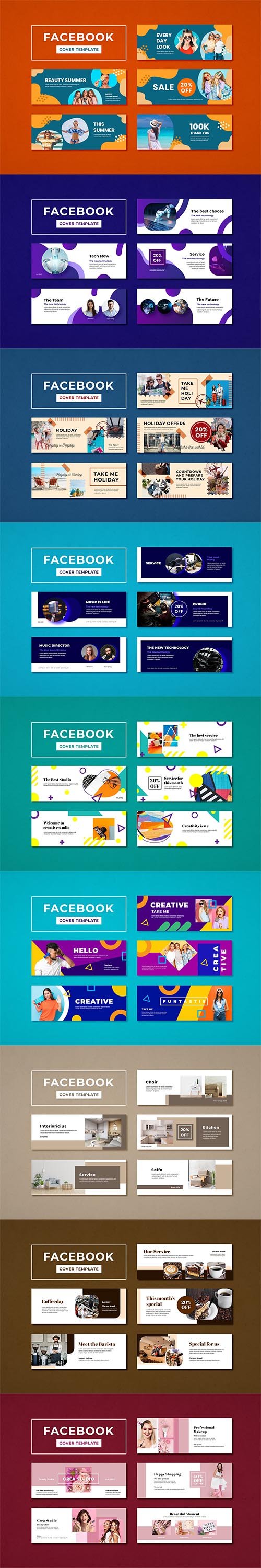 Facebook Covers Templates Pack PSD