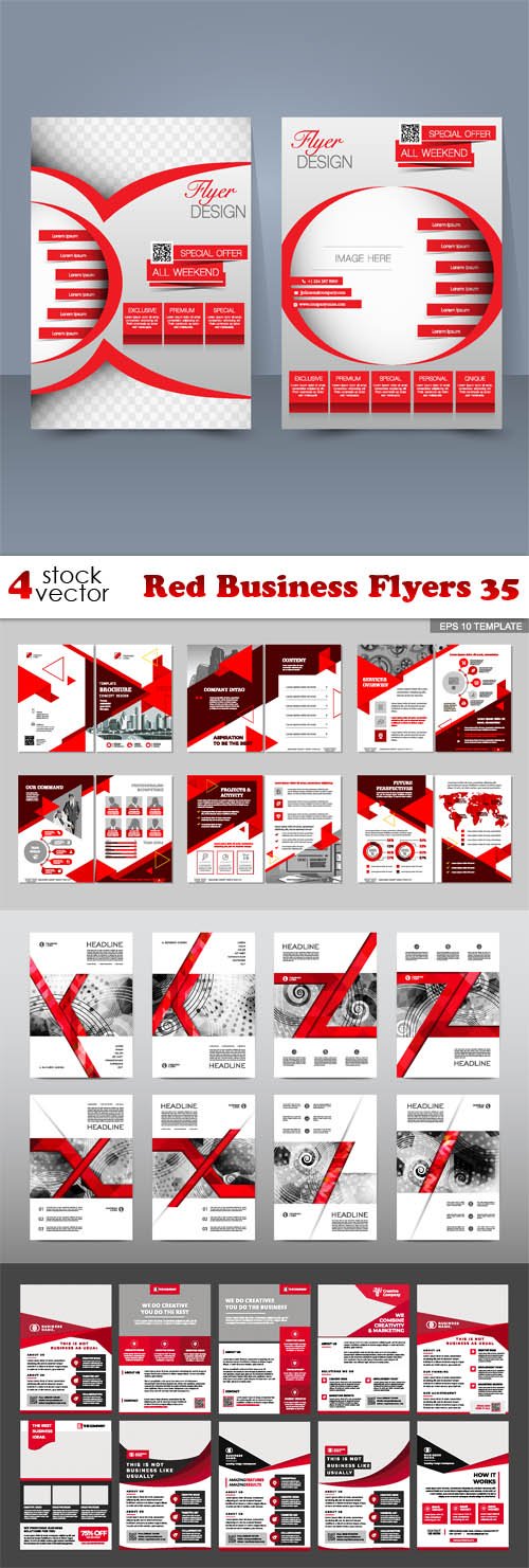 Vectors - Red Business Flyers 35