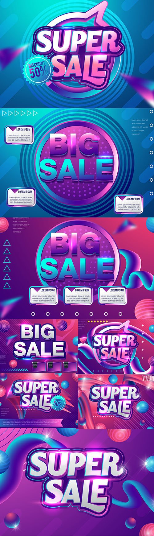 Big Sale Discoun Layout Premium Illustrations Set