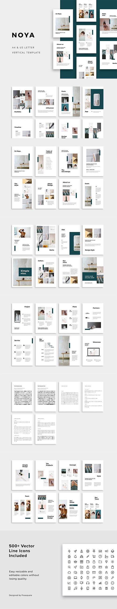 NOYA - Vertical Powerpoint Template