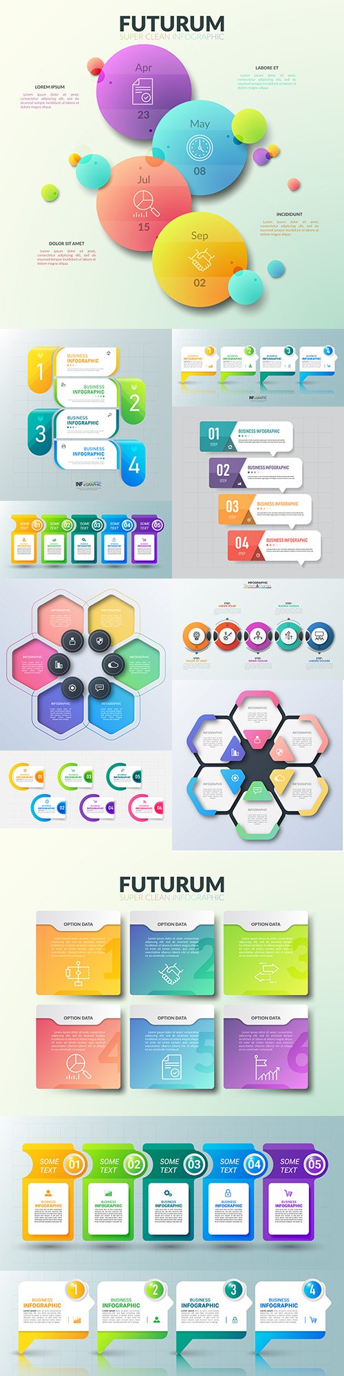 Business infographics options elements collection 138