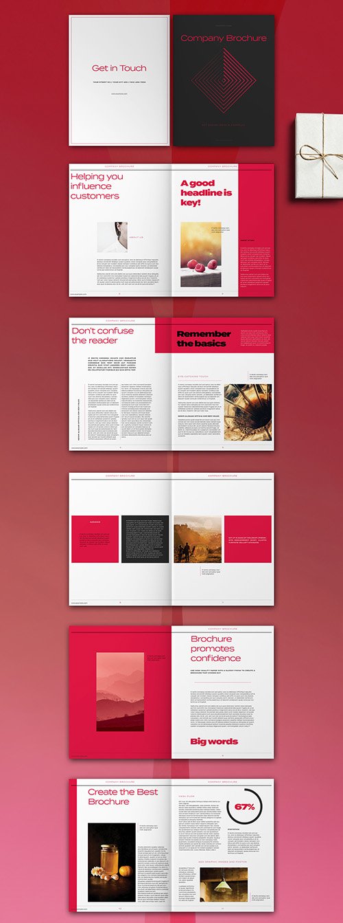Magenta and White Brochure Layout