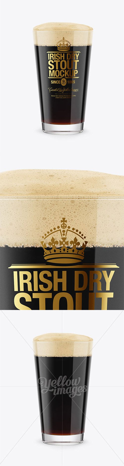 Irish Dry Stout Beer Glass Mockup