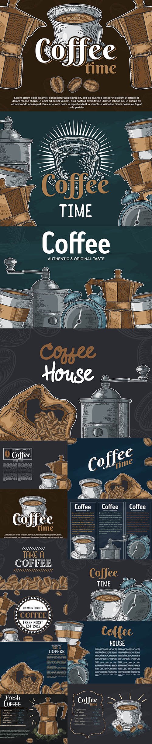 Hand-Drawn Sketch Illustration Coffee Design Vector