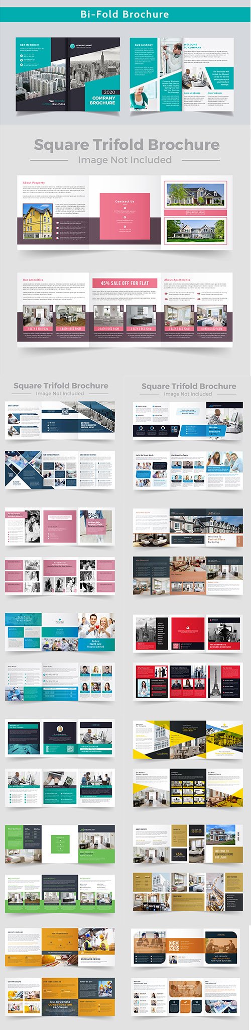 Square Trifold Business Brochure Design Template