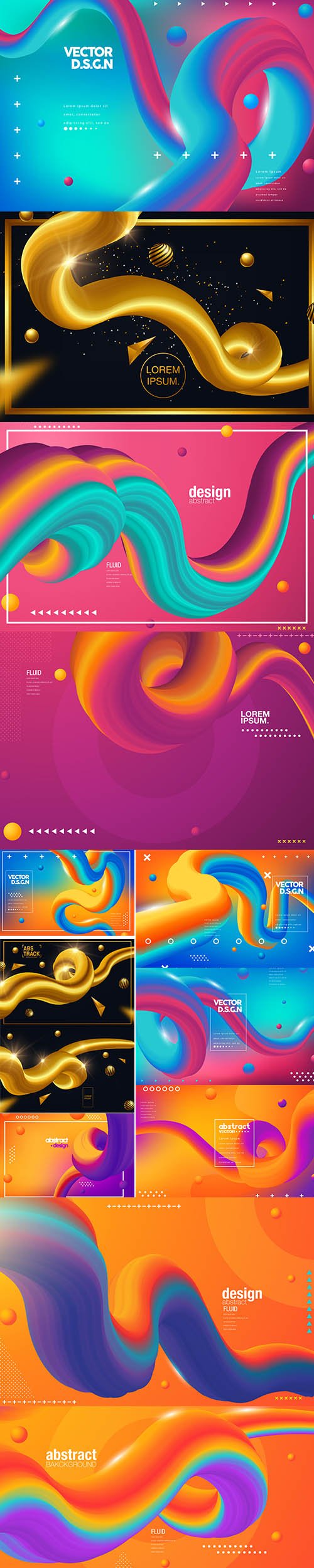 Creative Design 3D Flow Shape Premium Illustrations