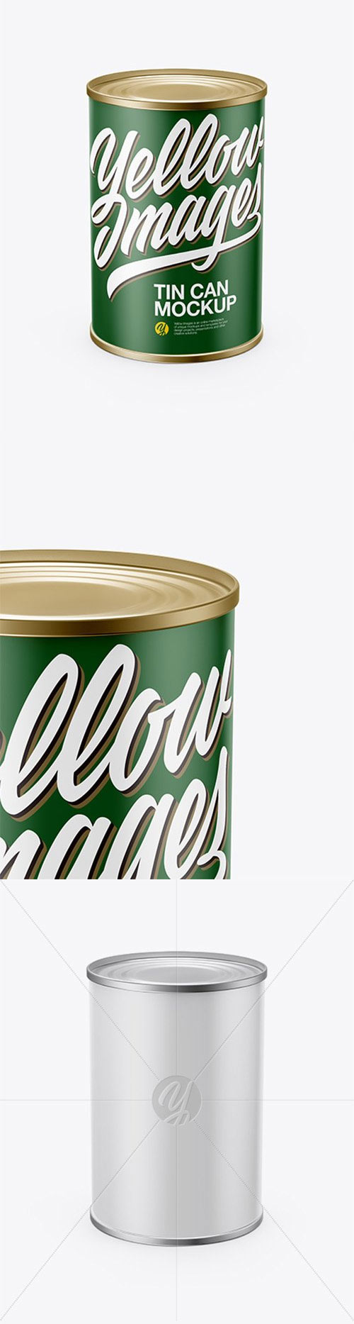 Tin Can With Paper Label Mockup