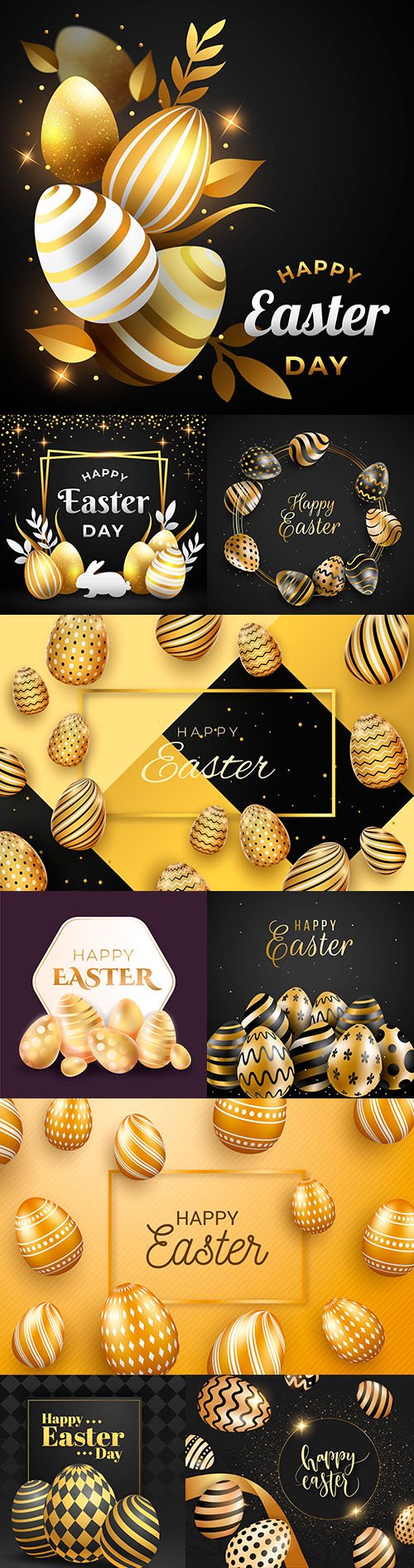 Happy Easter gold decorative illustration design 2