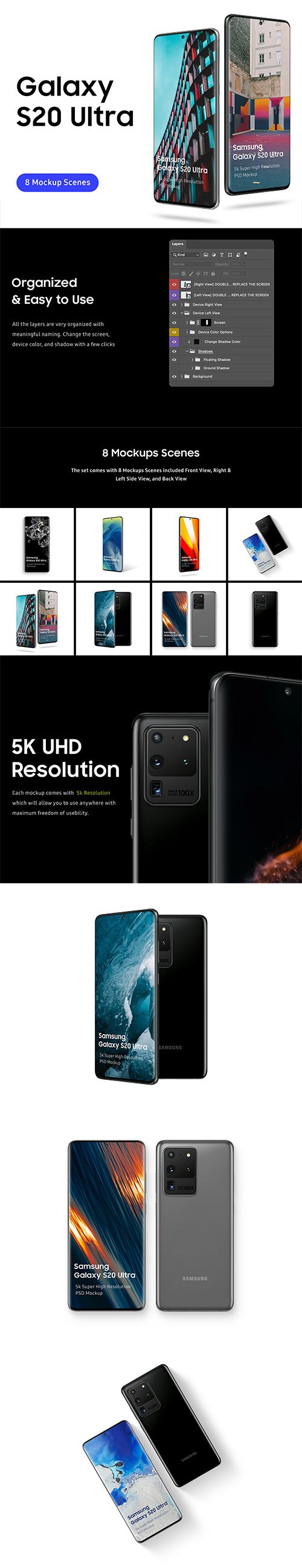 Samsung Galaxy S20 Ultra Mockup