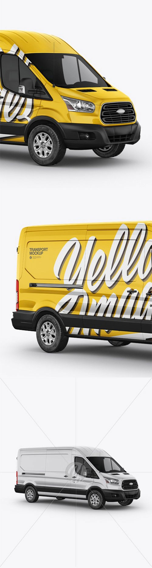 Panel Van Mockup - Half Side View 30728