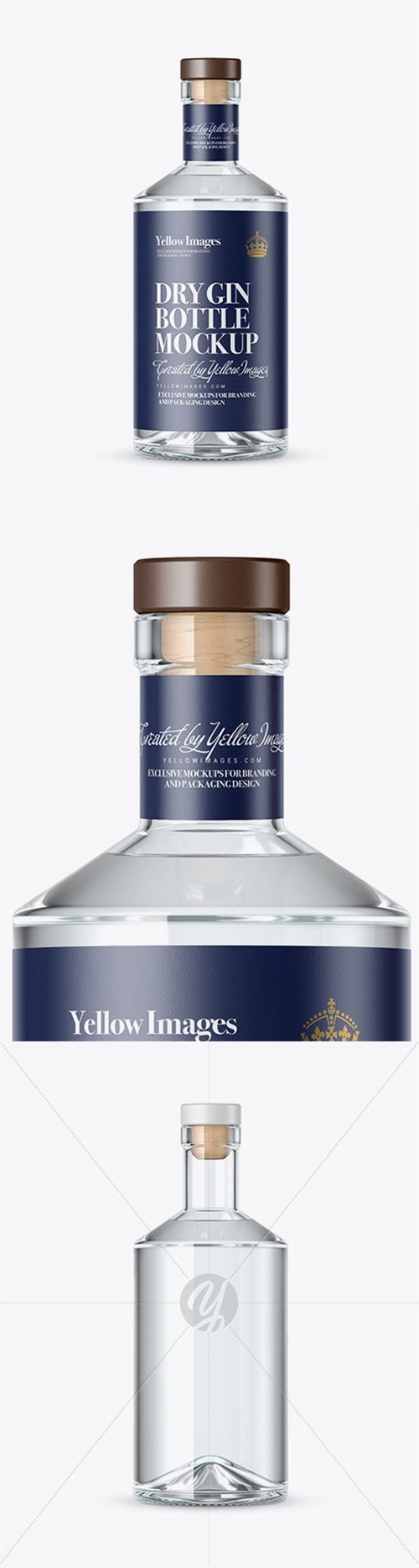 Clear Glass Gin Bottle Mockup