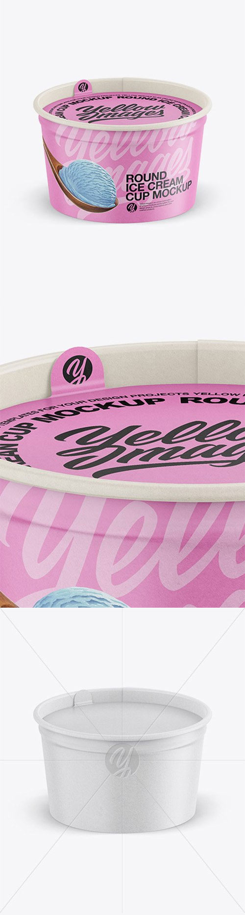 Paper Ice Cream Cup Mockup - Front View