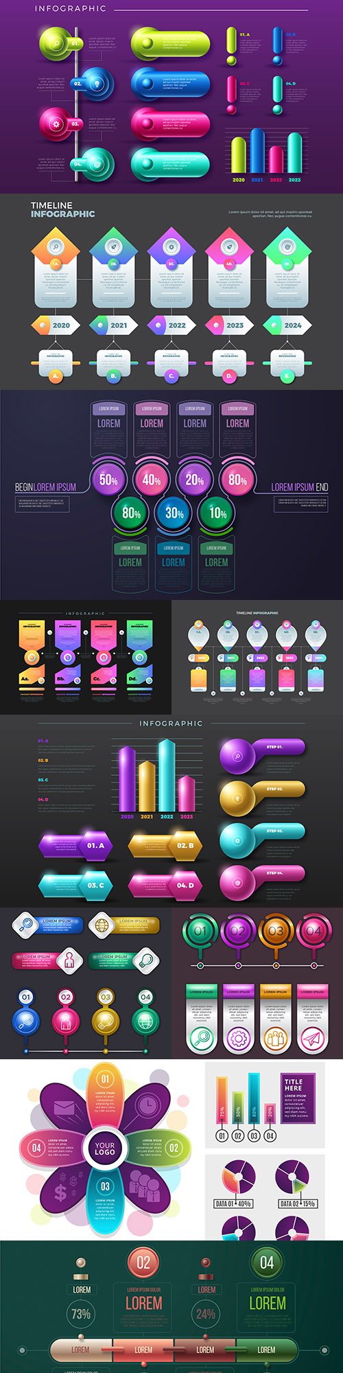 Business infographics options elements collection 139