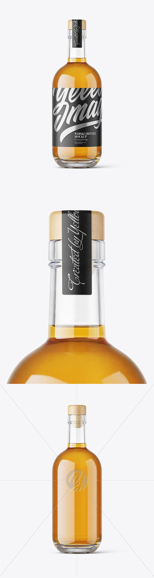 Clear Glass Whisky Bottle mockup