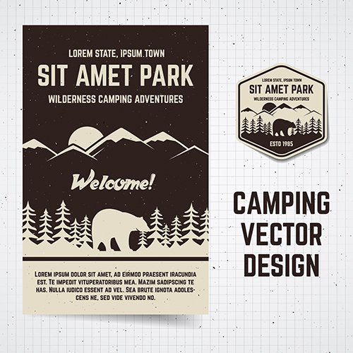 Camping Poster and Label