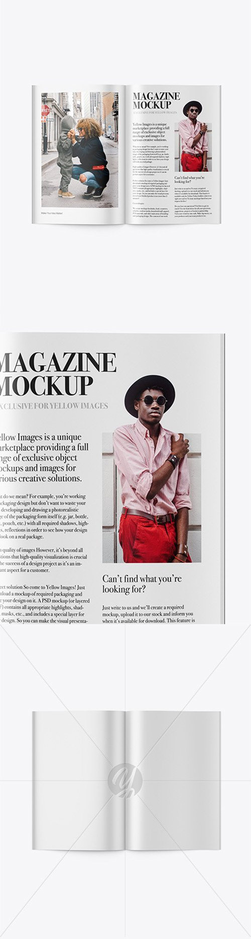 Opened Magazine Mockup - Top View