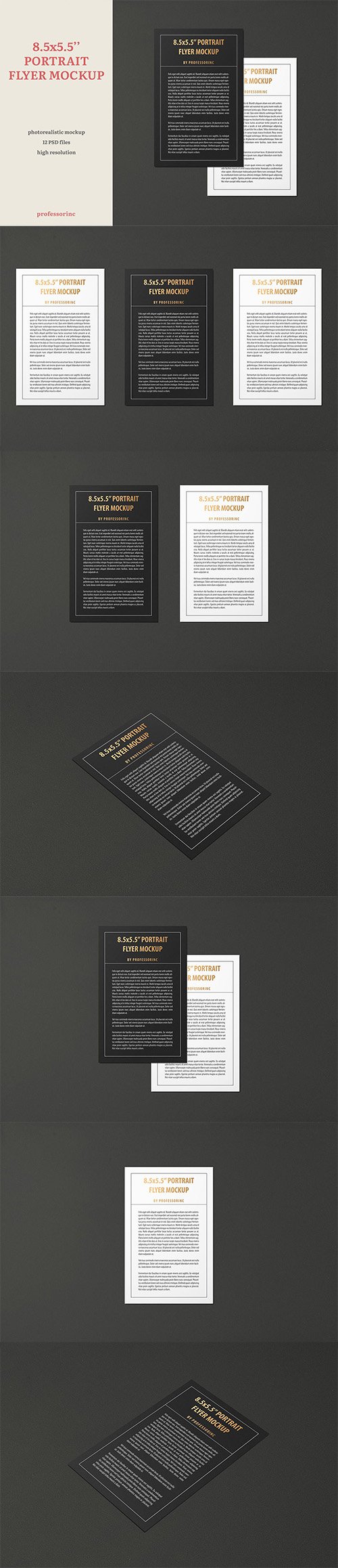 5.5x8.5 Portrait Flyer Mockup - Foil Stamping Edit