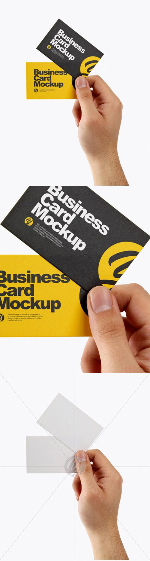 Business Cards in a Hand Mockup 24909