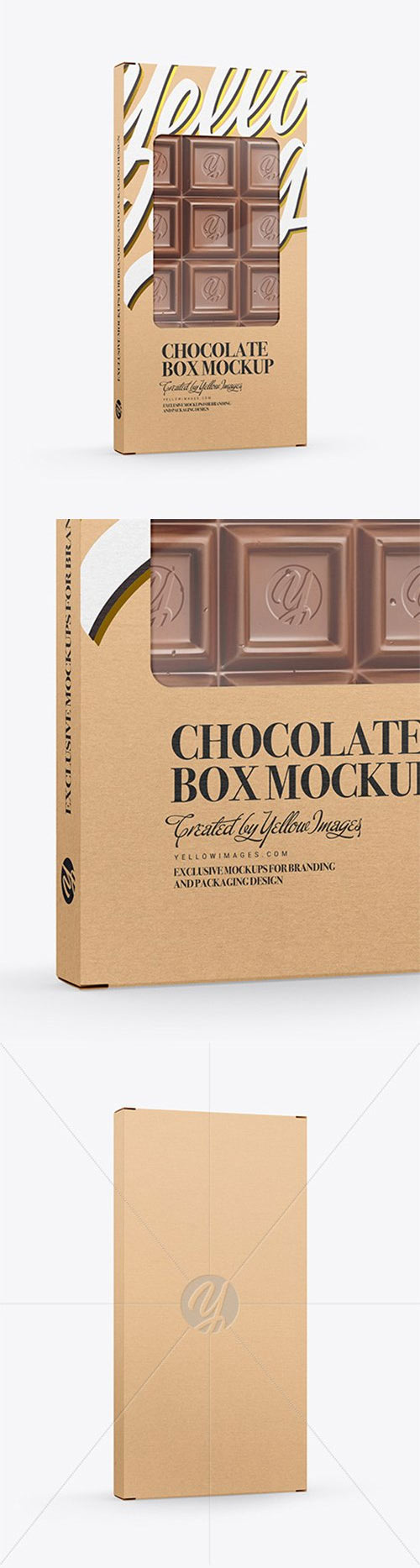 Kraft Chocolate Box W/ Window Mockup