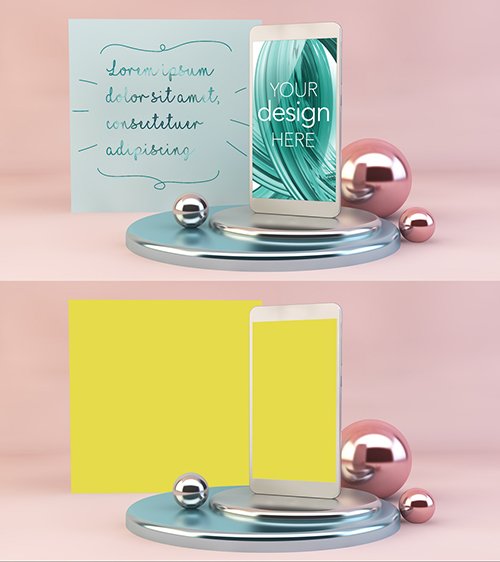 Smartphone and Card Mockup