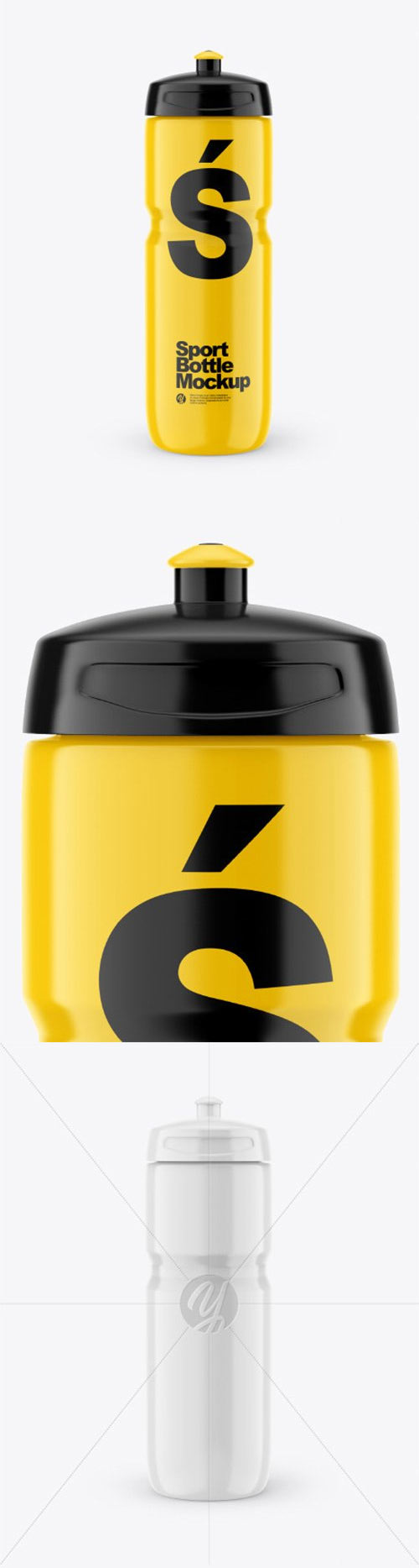 Glossy Sport Bottle Mockup 55409