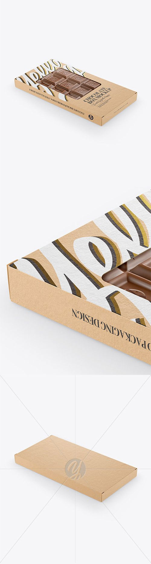 Kraft Chocolate Box W/ Window Mockup