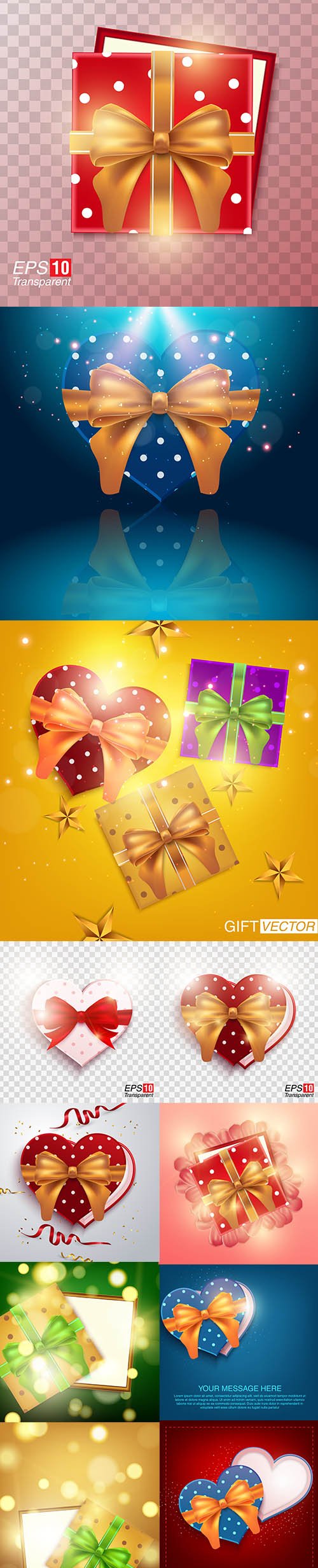 Realistic Collection with Colorful Gift Box