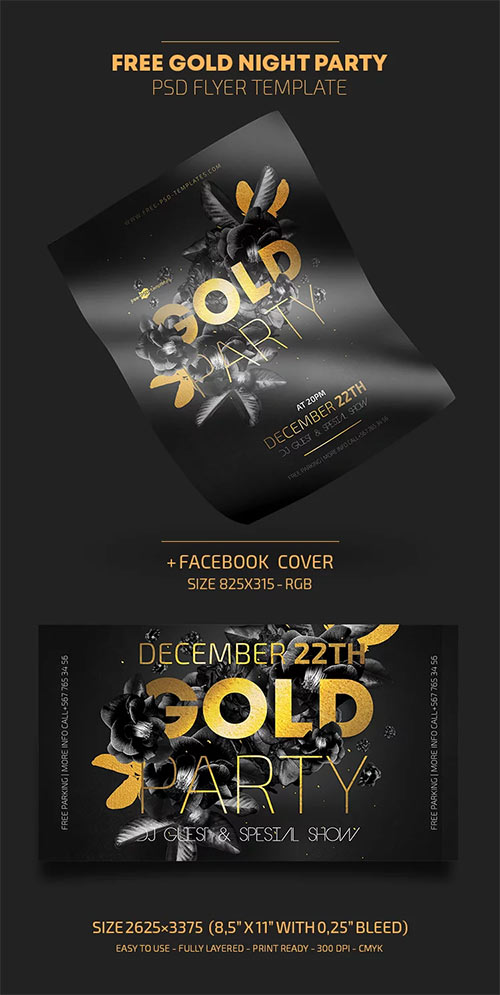 Gold Night Party - Premium flyer psd template