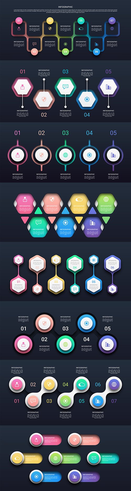 Business infographics options elements collection 140