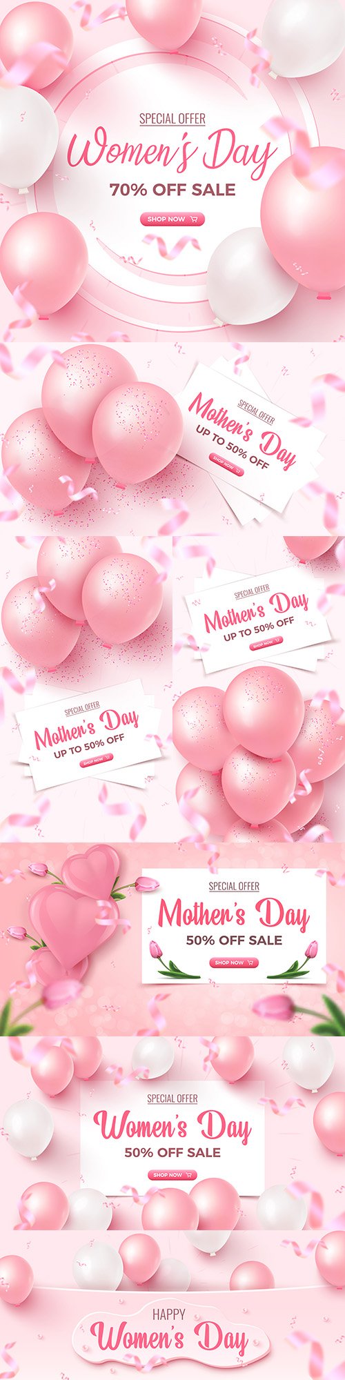Mother 's Day special offer design poster in pink