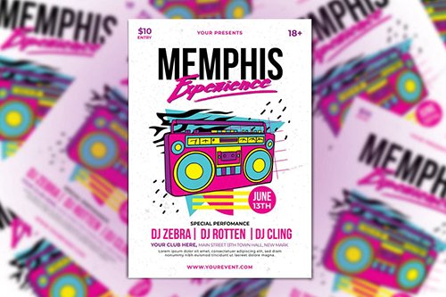 Memphis Experience Flyer PSD