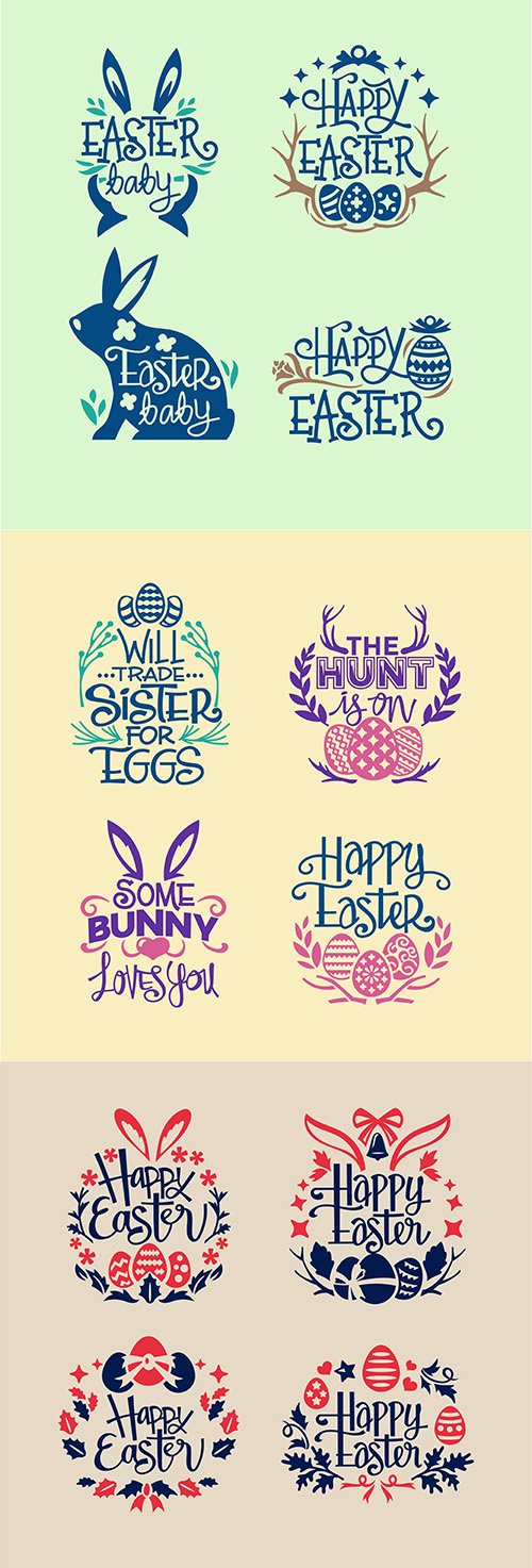 Handwriting Happy Easter Phrase Set