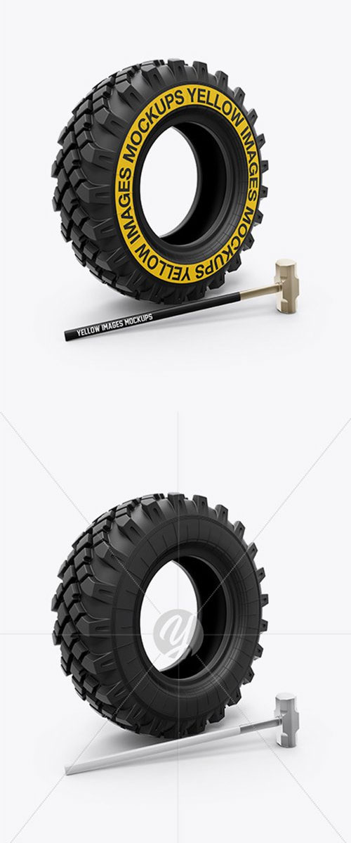 Crossfit Tire and Hammer Mockup
