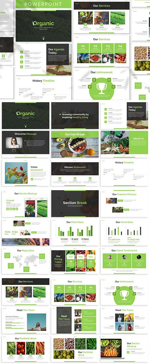 iOrganic - Vegan Powerpoint, Keynote and Google Slides Template
