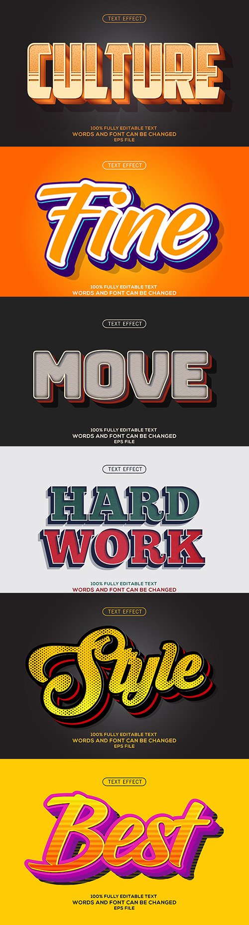 Editable font effect text collection illustration 29