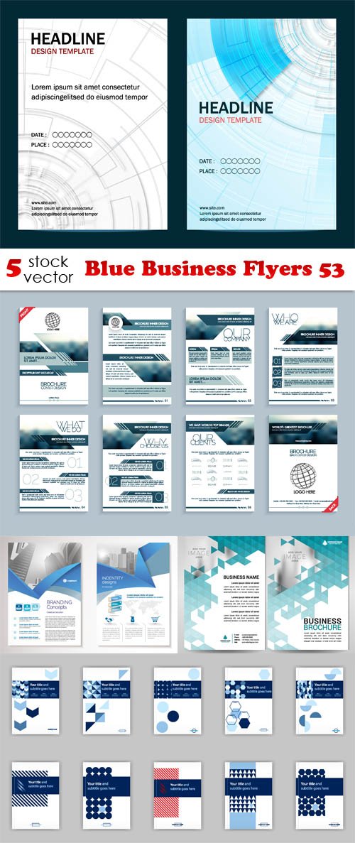 Vectors - Blue Business Flyers 53