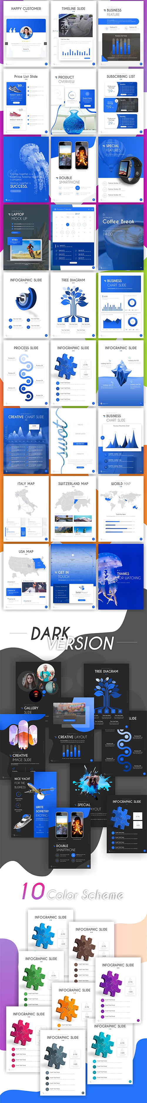 Solid Project Portrait PowerPoint Template